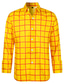 abordables camisas casuales de los hombres-Hombre Camisa Plaid Cuello Vuelto Amarillo Azul Marino Naranja Fiesta Trabajo Manga Larga Abotonar Estampado Ropa Moda Sencillo Casual