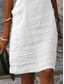 cheap Design Cotton &amp; Linen Dresses-Women&#039;s White Dress Casual Dress Cotton Linen Dress Midi Dress Cotton Blend Contrast Lace Lace Casual Daily Vacation V Neck Short Sleeve Summer Spring White Plain