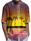 voordelige Hawaiiaanse overhemden-Voor heren Overhemd Hawaiiaans overhemd Grafische prints Zonsondergang Strijkijzer Geel Licht Paars Paars Oranje Buiten Straat Korte Mouw Afdrukken Kleding Modieus Streetwear Ontwerper Zacht