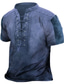 billige 3D-herreskjorter-Herre T-shirt T-Shirts Grafisk Farveblok Krave Tøj 3D-udskrivning Afslappet Daglig Kortærmet Blondér Trykt mønster Årgang Mode Designer