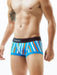baratos Moda Íntima para Homem Confortável-Homens 1 PC Cueca Boxer Cuecas Slip Imprimir Elastano Poliéster / Algodão Lavável Confortável Listra Cintura Baixa Amarelo Azul Céu