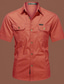 cheap Men&#039;s Casual Shirts-Men&#039;s Shirt Casual Shirt Cargo Shirt Denim Blue Black Yellow Red Green Short Sleeves Plain Turndown Casual Daily Pocket Clothing Apparel Streetwear Stylish Classic
