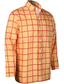 billiga fritidsskjortor för män-Herr Skjorta Rutig Nedvikt Gul Marinblå Orange Fest Arbete Långärmad Button-Down Mönster Kläder Mode Enkel Ledigt