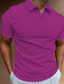 tanie klasyczna koszulka polo-Męskie Koszulka polo Koszula golfowa Prążki Wzory graficzne W serek Biały Żółty Wino Niebieski Fioletowy Na zewnątrz Ulica Krótkie rękawy Nadruk Odzież Sport Moda Moda miejska Designerskie