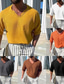 preiswerte Lässige T-Shirts für Herren-Herren T Shirt T-Shirt Glatt V Ausschnitt Outdoor Sport Kurzarm Bekleidung Modisch Strassenmode Casual