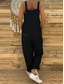 cheap Casual Jumpsuits-Women&#039;s Overall Bib Utility Pocket Solid Color Square Neck Streetwear Daily Vacation Regular Fit Sleeveless Black Wine Blue S M L Summer Fall Cowboy