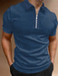 voordelige 3D-ritspolo-Voor heren Polo met rits POLO Shirt Golfshirt Grafische prints Strijkijzer Wit Wijn blauw Khaki Grijs Buiten Straat Korte Mouw Vetoketju Afdrukken Kleding Modieus Ontwerper Casual Ademend