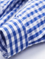 cheap Men&#039;s Button Up Shirts-Men&#039;s Shirt Casual Shirt Button Up Shirt Checked Shirts Light Coffee Black Pink Red Blue Long Sleeve Plaid / Check Lapel Vacation Street Print Clothing Apparel Polyester Fashion Leisure Hawaiian