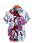 billige Hawaiiskjorter-Herre Skjorte Hawaii skjorte Blomstret Grafiske tryk Blade Aftæpning Blå Lilla Grøn 3D-udskrivning Gade Afslappet Kort Ærme Knap ned Trykt mønster Tøj Tropisk Mode Hawaiiansk Designer