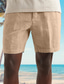 abordables Bermudas estilo casual-Hombre Pantalón corto Pantalones cortos de lino Pantalones cortos de verano Bolsillo Pierna recta Color sólido Comodidad Suave Trabajo Casual Diario Moda Ropa de calle Amarillo Azul Piscina