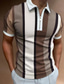 voordelige 3D-ritspolo-Voor heren Polo met rits POLO Shirt Golfshirt Gestreept Grafische prints Strijkijzer Zwart Wit Geel Blozend Roze Licht Bruin Buiten Straat Korte Mouw Vetoketju Afdrukken Kleding Modieus Ontwerper