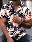 ieftine Cămașă Hawaiană-Bărbați Cămașă Cămașă hawaiană Copac de cocos Imprimeu Grafic Răsfrânt Alb Galben Albastru piscină Mov Portocaliu Stradă Casual Mânecă scurtă Imprimeu Buton în jos Îmbrăcăminte Tropical Modă Hawaian
