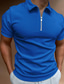 tanie klasyczna koszulka polo-Męskie Bluza polo Koszula golfowa Codzienny Urlop Quarter Zip Krótki rękaw Moda Jednokolorowe Równina Klasyczny Lato Regularny Czarny Biały Wino Granatowy Królewski błękit Zielony Bluza polo