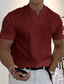 abordables Camisetas casuales de hombre-Hombre Camiseta Camiseta superior Plano Escote en Pico Vacaciones Noche Manga Corta Botón Bolsillo delantero Ropa Moda Design Básico