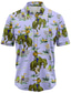 baratos Camisas havaianas-Homens Camisa Social Camisa havaiana Camisa de caubói Estampas Abstratas Cowboy Aberto para a Lateral Rosa Azul Roxo Rua Casual Manga Curta Botão para baixo Imprimir Roupa Tropical Moda Havaiana
