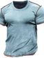 お買い得  メンズカジュアルTシャツ-男性用 Tシャツ ティートップ 平織り クルーネック ストリート バケーション 半袖 衣類 デザイナー ベーシック 現代コンテンポラリー