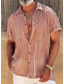 abordables Camisas hawaianas-Hombre Camisa camisa hawaiana A Rayas Estampados Cuello Vuelto Albaricoque Negro Vino Rojo Gris Exterior Calle Mangas cortas Estampado Ropa Moda Ropa de calle Design Suave