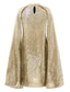 voordelige Jurken met pailletten-dames gouden jurk pailletten jurk feestjurk mini jurk zilver zwart lange mouw effen pailletten lente herfst winter ronde hals elegante feest winterjurk 2023 s m l xl xxl