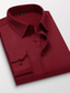 voordelige Nette overhemden-Voor heren Overhemd Stip Klassieke boord Zwart Wit Blozend Roze Rood Marineblauw Grote maten Werk Dagelijks Lange mouw Kleding Streetwear Basic