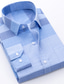 voordelige Nette overhemden-Voor heren Overhemd Licht Blauw Blauw Hemelsblauw Lange mouw Ruitjes Strijkijzer Lente &amp; Herfst Uitgaan Casual / Dagelijks Kleding Afdrukken