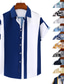 billiga fritidsskjortor för män-Herr Skjorta Knapp upp skjorta Sommarskjorta Casual skjorta Ljusgul Denim blå Svart Vit Ljusgrön Kortärmad Randig Grafiska tryck Nedvikt Gata Dagligen Mönster Kläder Mode Ledigt Bekväm