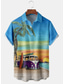 Недорогие Гавайские рубашки-Муж. Рубашка Гавайская рубашка Кокосовая пальма Графические принты Отложной Белый Желтый Светло-зеленый Красный Синий + зеленый 3D печать на открытом воздухе Для улицы Короткие рукава