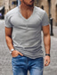 ieftine Tricouri casual pentru bărbați-Bărbați Tricou Tee Top Simplu În V Stradă Vacanță Mânecă scurtă Îmbrăcăminte Designer De Bază Contemporan modern