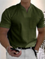 ieftine Tricouri casual pentru bărbați-Bărbați Tricou Tee Top Simplu În V Vacanță Ieșire Manșon scurt Buton Buzunar frontal Îmbrăcăminte Modă Designer De Bază
