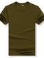 billige Casual T-skjorter for menn-herre t-skjorte ensfarget rund hals gate daglig bruk klær klær bomull klassisk og tidløs