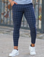tanie Chinosy-Męskie Rurki Spodnie Typu Chino Spodnie chinosy Spodnie w kratę Kieszeń Siateczka Komfort Oddychający Na zewnątrz Codzienny Wyjściowe Moda Moda miejska Czarny Granatowy