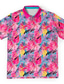 tanie 3d polo-Męskie Koszulka polo Koszula golfowa Wzory graficzne Liście Wieczorne Czerwony Fioletowy Na zewnątrz Ulica Krótkie rękawy Przycisk w dół Nadruk Odzież Sport Moda Moda miejska Designerskie