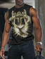 voordelige Gym tanktops-Voor heren Vest Top Mouwloos T-shirt voor heren Grafisch Kruis Strakke ronde hals Kleding 3D-afdrukken Dagelijks Sport Mouwloos Afdrukken Modieus Ontwerper Spier