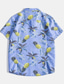 cheap Men&#039;s Casual Shirts-Men&#039;s Shirt Yellow Blue Short Sleeve Palm Tree Classic Collar Hawaiian Clothing Apparel Beach