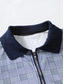 cheap Zip Polo-Men&#039;s Polo Golf Shirt Sports &amp; Outdoor Casual Quarter Zip Short Sleeve Fashion Muscle Plaid / Check Stripes Zipper Quarter Zip Spring &amp; Summer Slim Fit Blue Polo