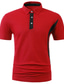 abordables polo classique-Homme POLO T Shirt golf Casual Vacances Revers Manches courtes Mode basique Bloc de couleur Patchwork Eté Noir Rouge Grise POLO