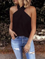 cheap Tank Tops &amp; Camis-Women&#039;s Camisole Tank Top Halter Crisscross Tank Black White Pink Plain Sleeveless Holiday Weekend Streetwear Sexy Casual Halter Neck Regular S