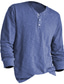 billige Casual T-skjorter for menn-Herre Henly-skjorte T-skjorter عادي Henley Gate Feriereise Langermet Knapp Klær Grunnleggende Designer Moderne Moderne