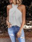 cheap Tank Tops &amp; Camis-Women&#039;s Camisole Tank Top Halter Crisscross Tank Black White Pink Plain Sleeveless Holiday Weekend Streetwear Sexy Casual Halter Neck Regular S