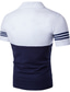 cheap Classic Polo-Men&#039;s Polo Shirt Golf Shirt Outdoor Daily Lapel Short Sleeves Stylish Basic Color Block Stripe Button Front Print Summer Spring Black White Dark Blue Grey Polo Shirt