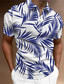 voordelige 3D-ritspolo-Voor heren POLO Shirt Polo met rits Golfshirt Grafische prints Bladeren Strijkijzer Wit Oranje Buiten Straat Korte Mouw Vetoketju Afdrukken Kleding Modieus Ontwerper Casual Ademend