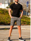 billige chino-shorts for menn-Herre Shorts Chino Shorts Bermudashorts Lomme Stripe Komfort Pustende utendørs Daglig Ut på byen Bomullsblanding Mote Gatemote lysegrå Mørkegrå