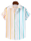 Χαμηλού Κόστους ανδρικά πουκάμισα casual-Ανδρικά Πουκάμισο Πουκάμισο με κουμπιά Καλοκαιρινό πουκάμισο Casual πουκάμισο Ανοικτό Κίτρινο Μπλε τζιν Μαύρο Λευκό Πράσινο Ανοικτό Κοντομάνικο Ριγέ Γραφικά Σχέδια Απορρίπτω Δρόμος Καθημερινά Στάμπα