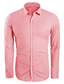 billige fritidsskjorter for menn-herre linskjorte ensfarget turndown street casual button-down lange ermede topper casual mote pustende behagelig rosa