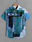 tanie Męskie koszule z nadrukiem-Męskie Koszula Koszula hawajska Letnia koszula Graficzny Gradient Wieczorne Wino Niebieski Brązowy Nadruk Na zewnątrz Ulica Krótki rękaw Przycisk w dół Nadruk Odzież Moda Designerskie Codzienny