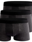 זול הלבשה תחתונה לגברים-בגדי ריקוד גברים 3 חבילות מכנסוני בוקסר תחתונים תחתוני בוקסר כותנה נושם אחיד שחור צבעוני