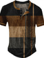 billiga grafisk henley-Herr Waffle Henley Shirt T-shirts Grafisk Färgblock Henley Kläder 3D-tryck Utomhus Ledigt Kortärmad Knapp Mode Designer Grundläggande