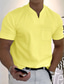 Χαμηλού Κόστους Ανδρικά μπλουζάκια casual-Ανδρικά Μπλουζάκι Μπλουζάκι μπλουζάκι Σκέτο Λαιμόκοψη V Διακοπές Εξόδου Κοντομάνικο Κουμπί Μπροστινή τσέπη Ρούχα Μοντέρνα Υψηλής Ποιότητας Βασικό