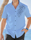 levne pánské neformální košile-Pánské Havajská košile Košile na knoflíky Letní košile Košile pro volný čas Plážová košile Grafika Přehnutý Bílá Světlá růžová Vodní modrá ulice Dovolená Krátký rukáv Tlačítko dolů Oblečení Módní Pro