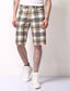 abordables Shorts pour hommes-Homme Short Short Chino Bermuda Poche Treillis Confort Respirable Extérieur du quotidien Sortie 100% Coton Mode Vêtement de rue Jaune Rose Claire