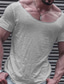 preiswerte Lässige T-Shirts für Herren-Herren T Shirt Feste Farbe V Ausschnitt Weiß Grau Strasse Sport Kurzarm Bekleidung Modisch Designer Brautkleider schlicht Komfortabel